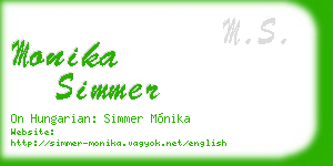 monika simmer business card