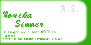 monika simmer business card